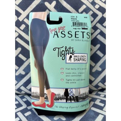 SPANX LOVE YOUR ASSETS ANKLE LENGTH SHAPING TIGHTS Size 3 BLACK